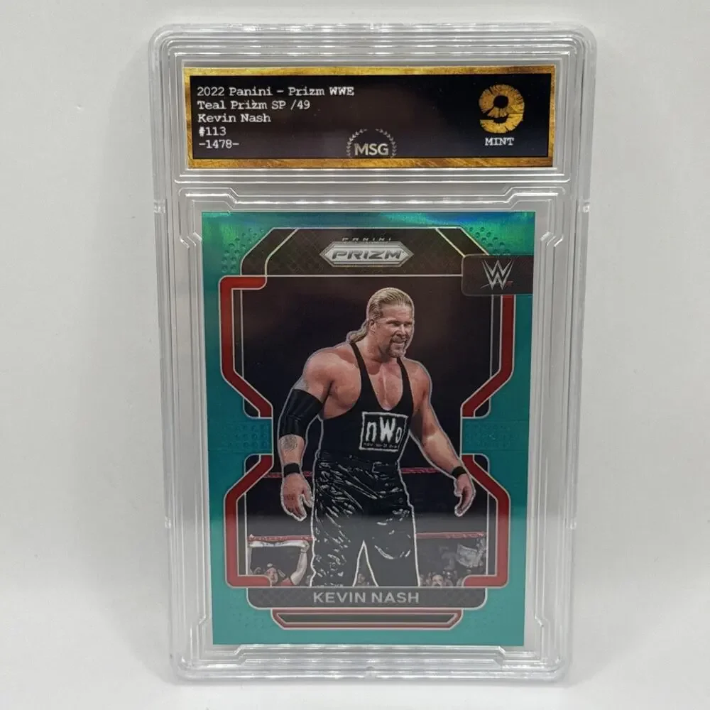 2022 PANINI PRIZM WWE KEVIN NASH TEAL PRIZM /49 Graded 9 Mint